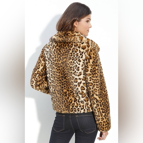 Gallery Faux Leopard Fur Jacket | Nordstrom Size Medium - Picture 1 of 13
